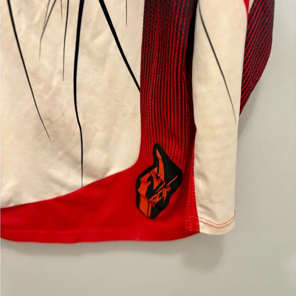 Fly Racing Red and White Men's Jersey - Picture 3 of 8
